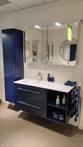 Badmeubel mat blauw 120cm incl spiegelkast en opbergkast