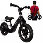 Kruzzel Loopfiets 12 inch Zwart – Verstelbaar Zadel + Dra., Ophalen of Verzenden, Nieuw