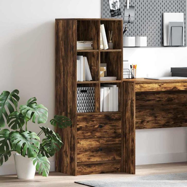 vidaXL Highboard Gerookt eiken 45.5 x 34 x 127 cm Bewerkt, Huis en Inrichting, Kasten | Buffetkasten, Nieuw, Minder dan 50 cm