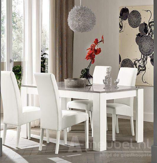 Marknesse Eettafel 190cm - MAGAZIJN OPRUIMING - Wit - mag..., Huis en Inrichting, Complete eetkamers, Nieuw