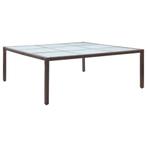 vidaXL Tuintafel 200x200x74 cm poly rattan bruin, Tuin en Terras, Verzenden, Nieuw