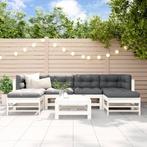 vidaXL 7-delige Loungeset met kussens massief hout wit, Tuin en Terras, Tuinsets en Loungesets, Verzenden, Nieuw, Loungeset, Hout