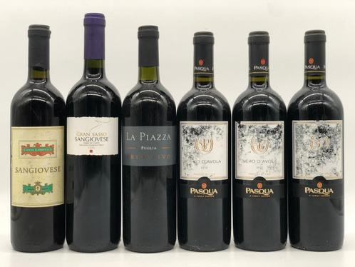 Mixed lot of 6 x 75cl young & easy Italian IGTs (red), Verzamelen, Wijnen, Italië, Rode wijn, Nieuw, Ophalen of Verzenden