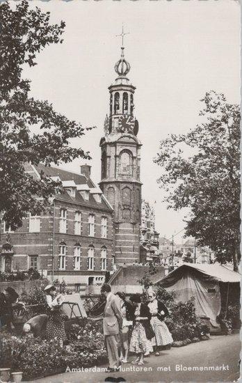 AMSTERDAM - Munttoren met Bloemenmarkt, Verzamelen, Ansichtkaarten | Nederland, Verzenden