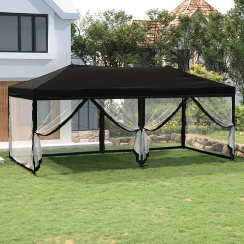 vidaXL Partytent inklapbaar met zijwanden 3x6 m zwart, Tuin en Terras, Partytenten, Partytent, Nieuw, Verzenden
