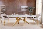 Design eettafel ART LIVING 200cm wit marmer keramiek metaal, Huis en Inrichting, Tafels | Eettafels, Ophalen of Verzenden, Nieuw