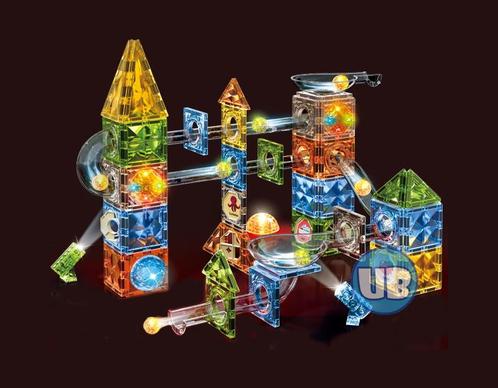 Magnetic Tiles - Knikkerbaan met Discobal en Lichteffect –, Kinderen en Baby's, Speelgoed | Bouwstenen, Nieuw, Verzenden