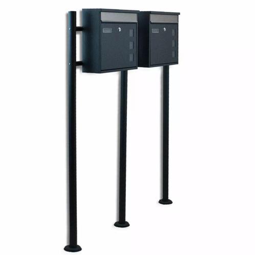 Dubbel brievenbus - Donkergrijs, Tuin en Terras, Brievenbussen, Nieuw, Verzenden