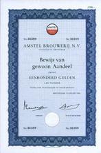Aandeel Amstel Bier met mooi Amstel logo, 1950 tot 1970, Ophalen of Verzenden, Aandeel