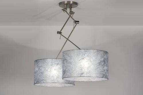 Rietveld Hanglampen - Zilvergrijs - Stof, Huis en Inrichting, Lampen | Hanglampen, Verzenden