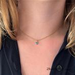 Gold plated 925 zilveren  geboorstesteen ketting, Sieraden, Tassen en Uiterlijk, Verzenden, Nieuw, Zilver
