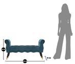 BANKJE PARIJS TEAL/GOUD CM 120X40X60, Ophalen of Verzenden, Nieuw