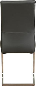 Donkergrijze leren industriële eetkamerstoel - poot vierkant, Huis en Inrichting, Stoelen, Overige kleuren, Nieuw, Leer, Ophalen of Verzenden