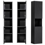 Badkamerkast Newport kolomkast 140x30x25 cm zwart [en.casa], Huis en Inrichting, Badkamer | Badkamermeubels, Verzenden, Nieuw