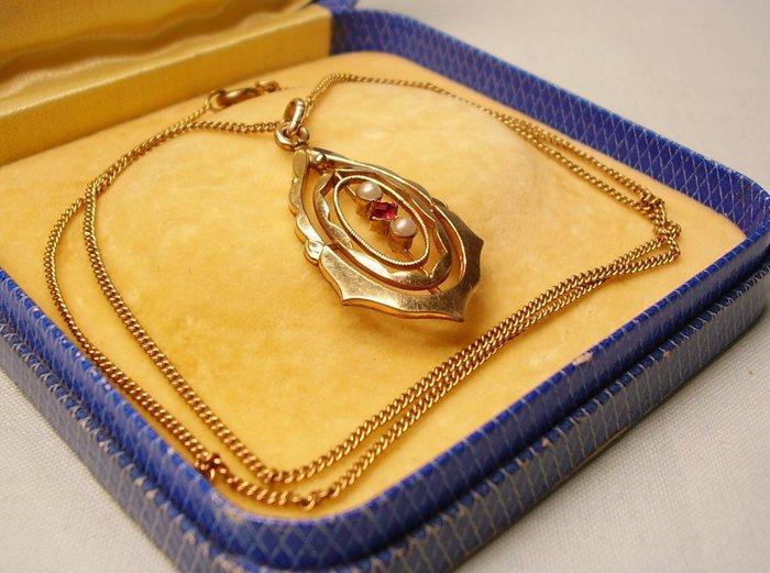 Zonder Minimumprijs - Hanger Schaumgold/Golddoublé - 0.22ct., Sieraden, Tassen en Uiterlijk, Antieke sieraden