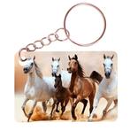 Sleutelhanger 6x4cm - Volbloed Paarden in Galop met Veulen N, Verzamelen, Nieuw, Ophalen of Verzenden