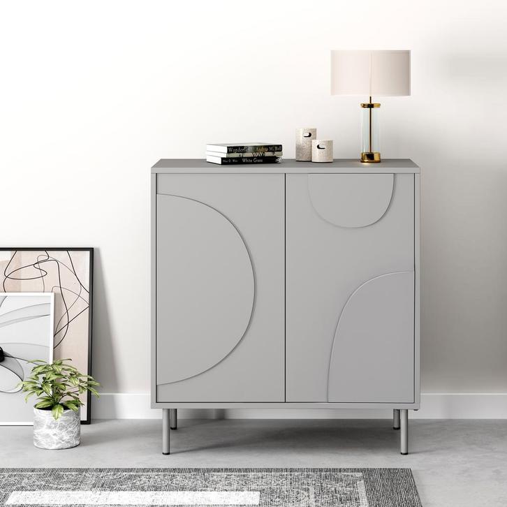 Sideboard Holea dressoir 75x70x34 cm grijs [en.casa], Huis en Inrichting, Kasten | Dressoirs, Verzenden
