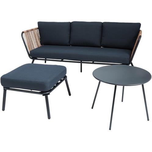 Loungeset met hocker en tafel - 3-delig, Huis en Inrichting, Kamerplanten, Verzenden