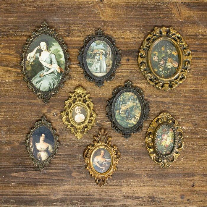 Lijst (8)- galerijmuur - Hout, Legering, Textiel, Glas,, Antiek en Kunst, Curiosa en Brocante