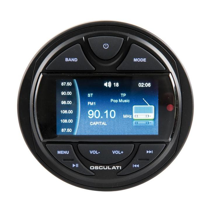Osculati Radio Spatwaterdicht Rond met Bluetooth en DAB+, Watersport en Boten, Navigatiemiddelen en Scheepselektronica, Nieuw
