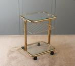 Serveerwagen - Vintage Barwagen, Trolley - Metaal, Glas, Antiek en Kunst