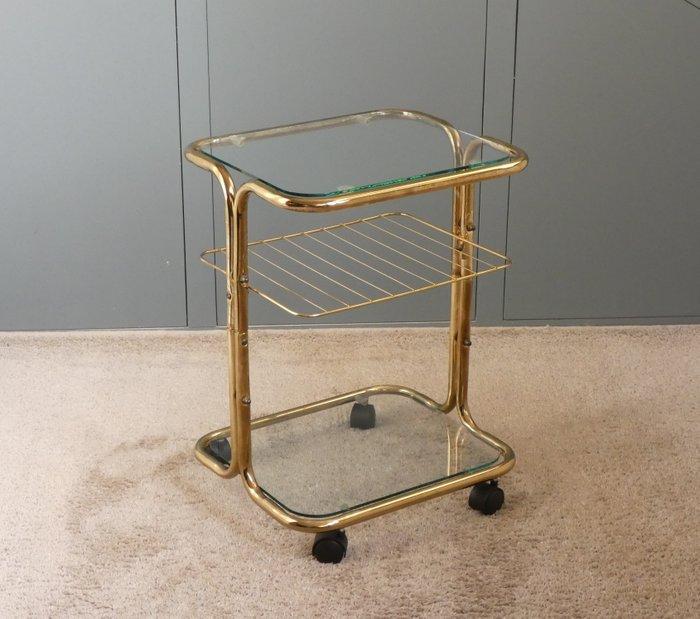 Serveerwagen - Vintage Barwagen, Trolley - Metaal, Glas, Antiek en Kunst, Kunst | Designobjecten