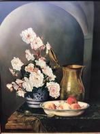 L. Dam (XX) - Groot bloemstilleven met fruit, Antiek en Kunst