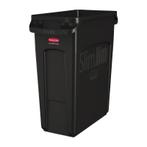 Rubbermaid Slim Jim afvalbak met ventilatiekanalen zwart 60L, Verzenden, Nieuw