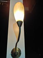 Uplighter - gemarmerd glas - Vintage art deco wandlamp