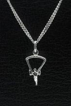 Zilveren Parachutist ketting hanger - klein, Verzenden, Nieuw