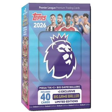 Topps Premier League 2026 MEGA Tin beschikbaar voor biedingen