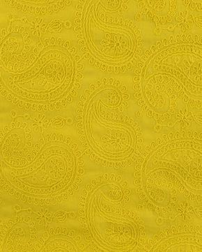 Broderie Katoen Paisley Geel, Hobby en Vrije tijd, Stoffen en Lappen, Geel, Nieuw