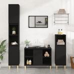 vidaXL Wastafelkast 80x33x60 cm bewerkt hout zwart, Huis en Inrichting, Tafels | Kaptafels, Verzenden, Nieuw