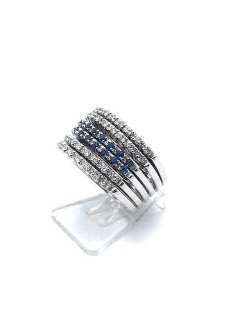 Ponte Vecchio - Ring Witgoud Diamant - Saffier, Sieraden, Tassen en Uiterlijk, Ringen
