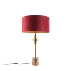 Art Deco tafellamp brons velours kap rood 50 cm - Diverso, Huis en Inrichting, Nieuw, Art Deco, 75 cm of meer