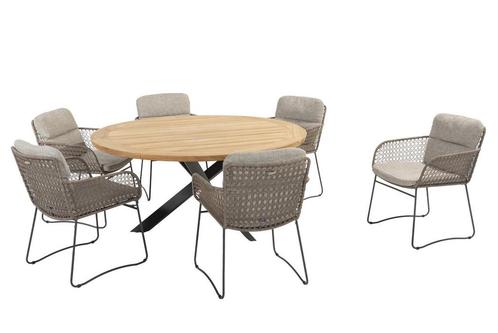 4 Seasons Outdoor Aprilla tuinset pure met Prado tafel Ø 160, Tuin en Terras, Tuinsets en Loungesets, Ophalen of Verzenden