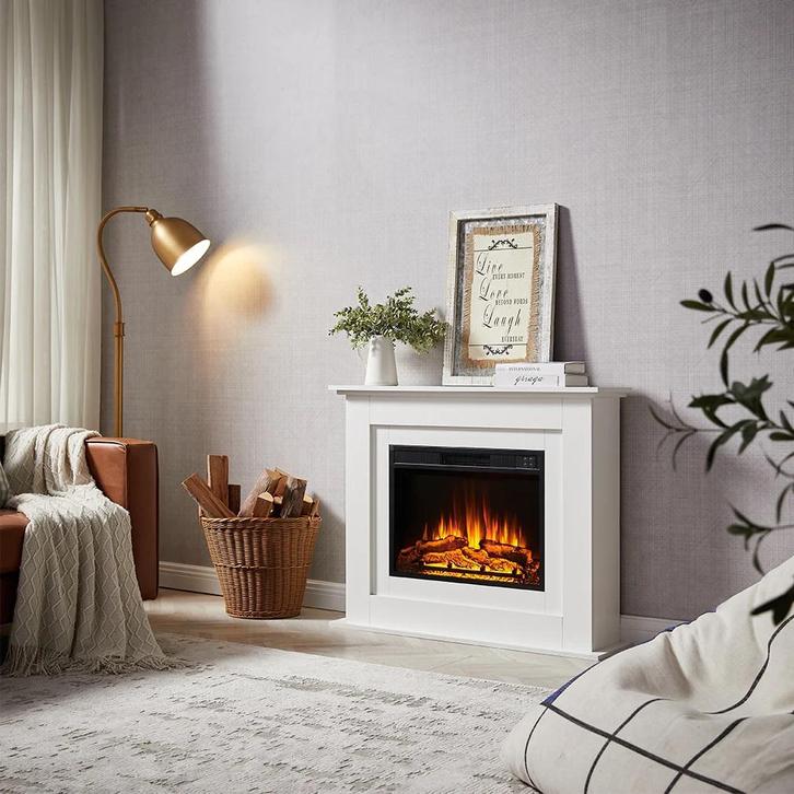 BALDERIA Finn Elektrische Haard - Wit, Huis en Inrichting, Haarden, Elektrische haard, Nieuw