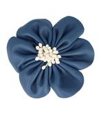 Haarspeld Duckklem Broche Bloem Leder Look 7,5cm Donker B..., Verzenden, Nieuw