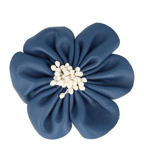 Haarspeld Duckklem Broche Bloem Leder Look 7,5cm Donker B..., Sieraden, Tassen en Uiterlijk, Uiterlijk | Haarverzorging, Verzenden