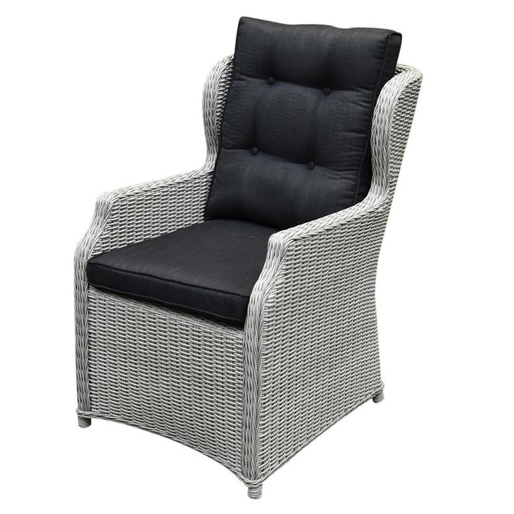 Ibiza XL dining tuinstoel wit grijs, Tuin en Terras, Tuinstoelen, Nieuw, Wicker, Ophalen of Verzenden