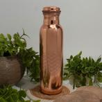 Puur koperen waterfles flower of life glad ± 950 ml (zware, Nieuw