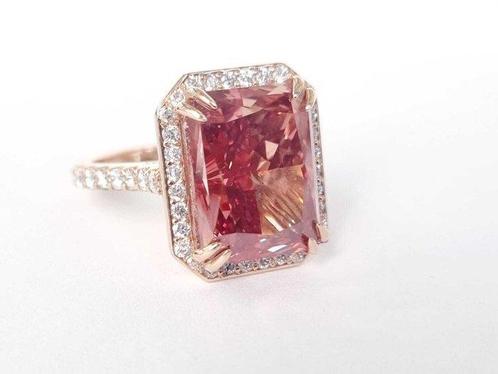 Cocktailring - 18 karaat Roségoud - 11.73ct. tw. Diamant, Sieraden, Tassen en Uiterlijk, Antieke sieraden