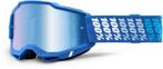 100% 2022 Accuri 2 Yarger Crossbril Blauw / Wit (Lens: Spieg, Nieuw