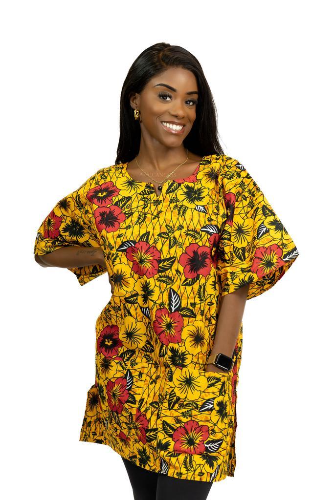 Gele Flowers Dashiki Shirt / Dashiki Jurk - Afrikaans shirt, Kleding | Heren, Overige Herenkleding, Nieuw, Ophalen of Verzenden