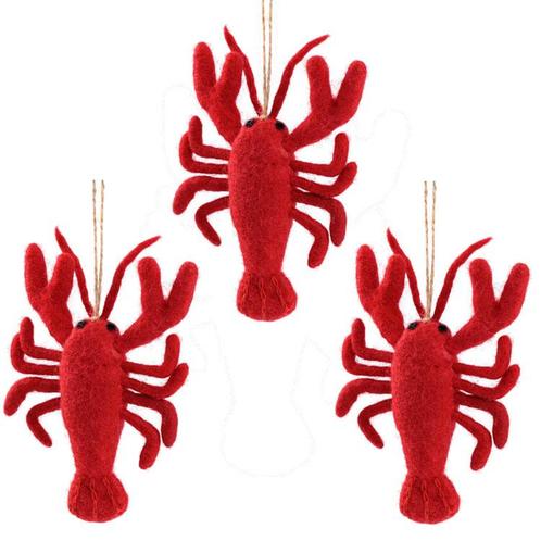 Hangers Wolvilt - Kreeft Rood - Set 3 stuks - Handmade&Fairm, Kinderen en Baby's, Kinderkamer | Inrichting en Decoratie, Nieuw
