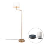 Smart klassieke vloerlamp brons met wit incl. WiFi A60 -, Huis en Inrichting, Lampen | Vloerlampen, Nieuw, Overige stijlen