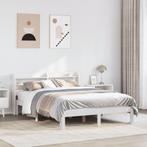 vidaXL Bedframe met hoofdbord massief grenenhout wit 120x190, Huis en Inrichting, Slaapkamer | Bedden, Verzenden, Wit, Nieuw, 190 cm of minder