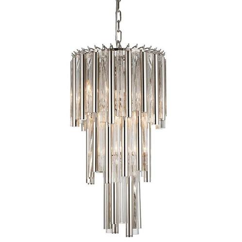 Plafondlamp kroonluchter 35x35x68cm zilverglas, Huis en Inrichting, Lampen | Hanglampen, Nieuw, Ophalen of Verzenden