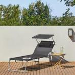Opvouwbare Tuinligstoel incl. Zonnescherm en Hoofdsteun, Verzenden, Nieuw