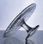 Taartschaal - Transparante art deco taartschaal op voet -